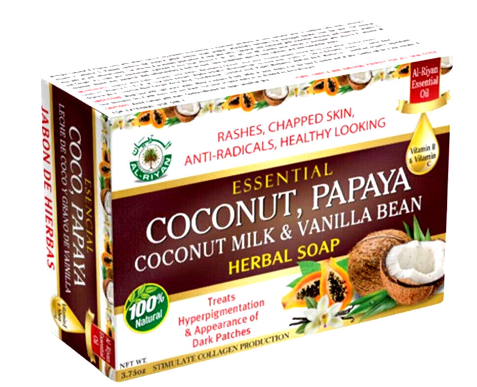 Organic Coconut Papaya Soap - Natural Vegan Brightening Bar for All Skin Types