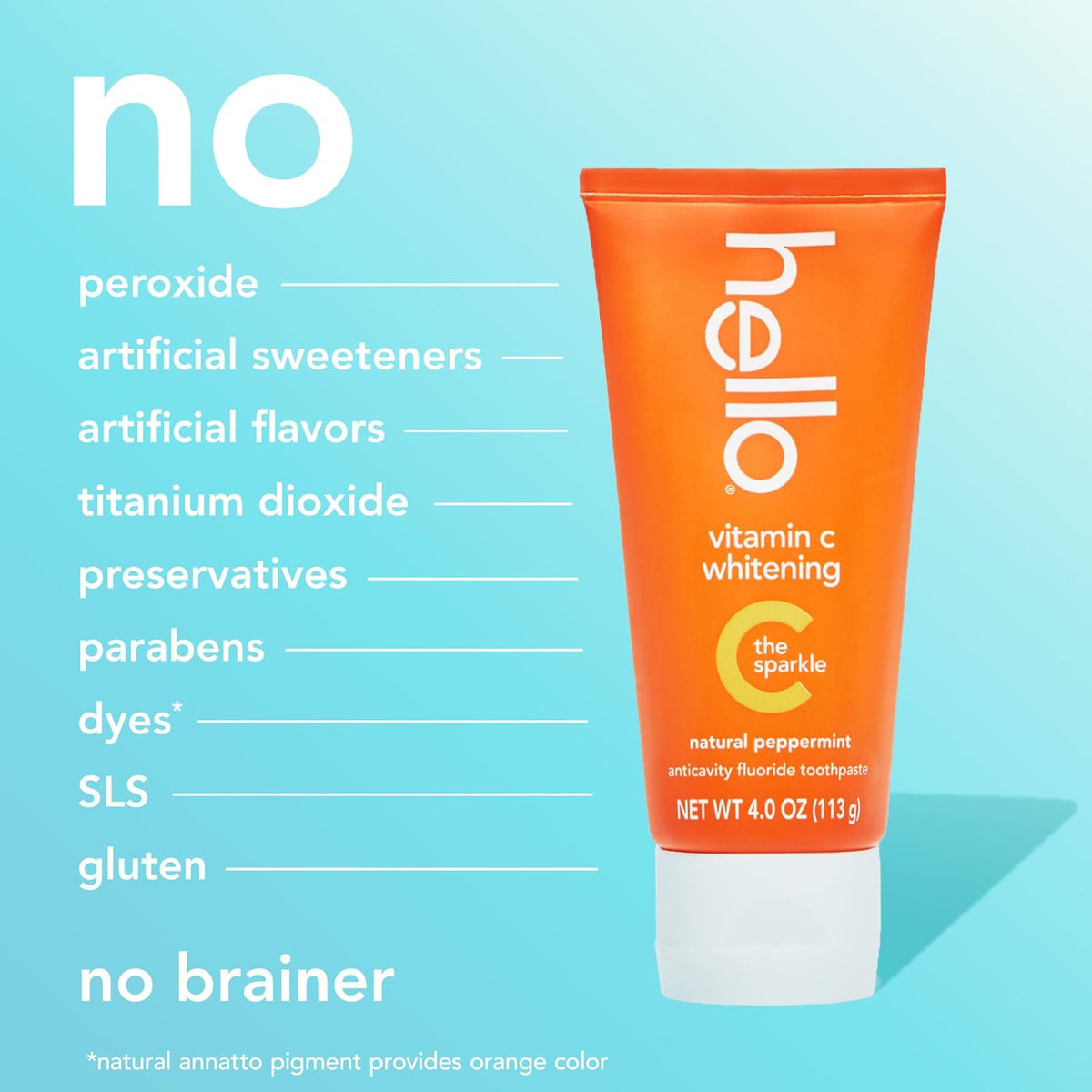 Vitamin C Whitening Toothpaste with Fluoride - Natural Peppermint 4 oz - 2 Pack