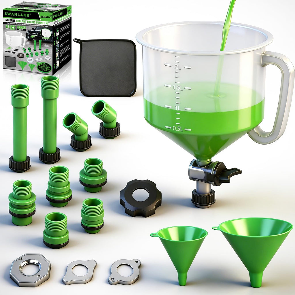 18 Piece Coolant Funnel Kit with Adapters for Vehicle Maintenance