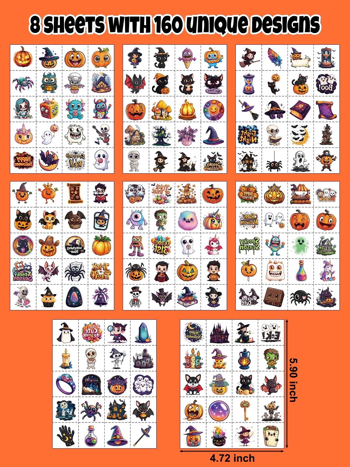 Halloween Temporary Tattoos for Kids – 160 Designs by JCFIRE