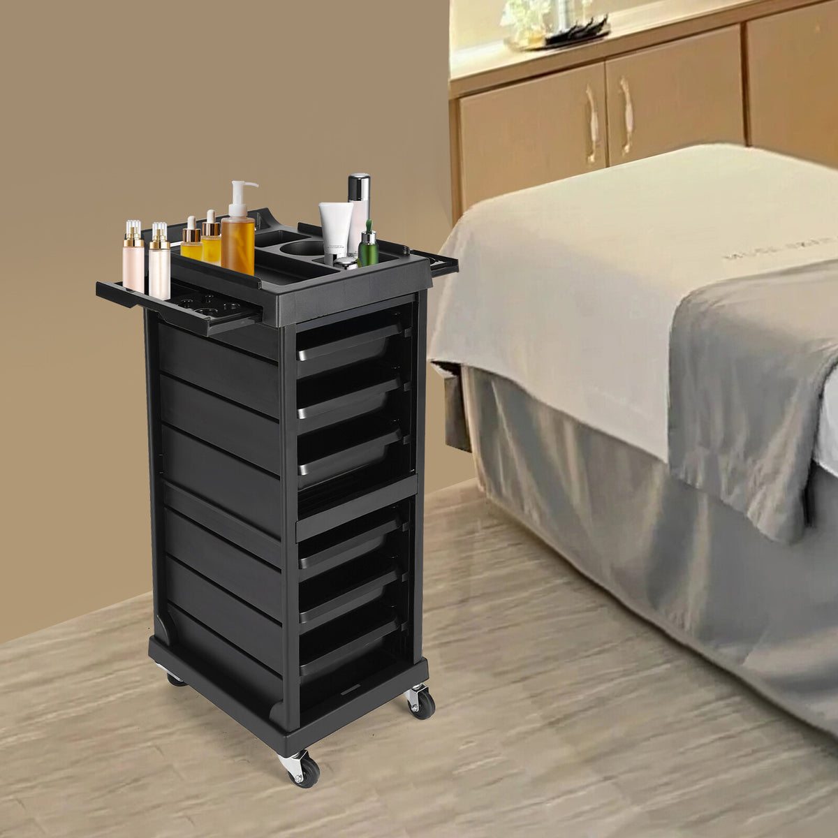 7 Tier Rolling Trolley Cart for Salon Beauty Barber Organizer