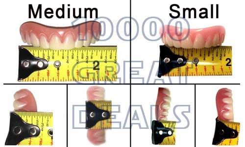 Medium Full Set Fake Teeth with Upper & Lower Custom Fit - Realistic Smile Enhancer