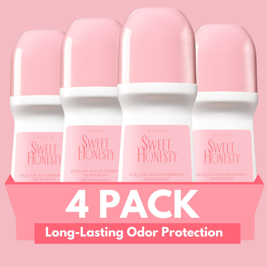 Avon Sweet Honesty Roll-On Antiperspirant Deodorant - 2.6 Fl Oz (4-Pack)