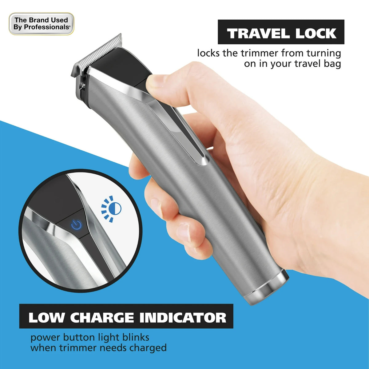 Hair Clipper Kit with Stainless Steel Blades and Multiple Attachments - Rechargeable Corded & Cordless