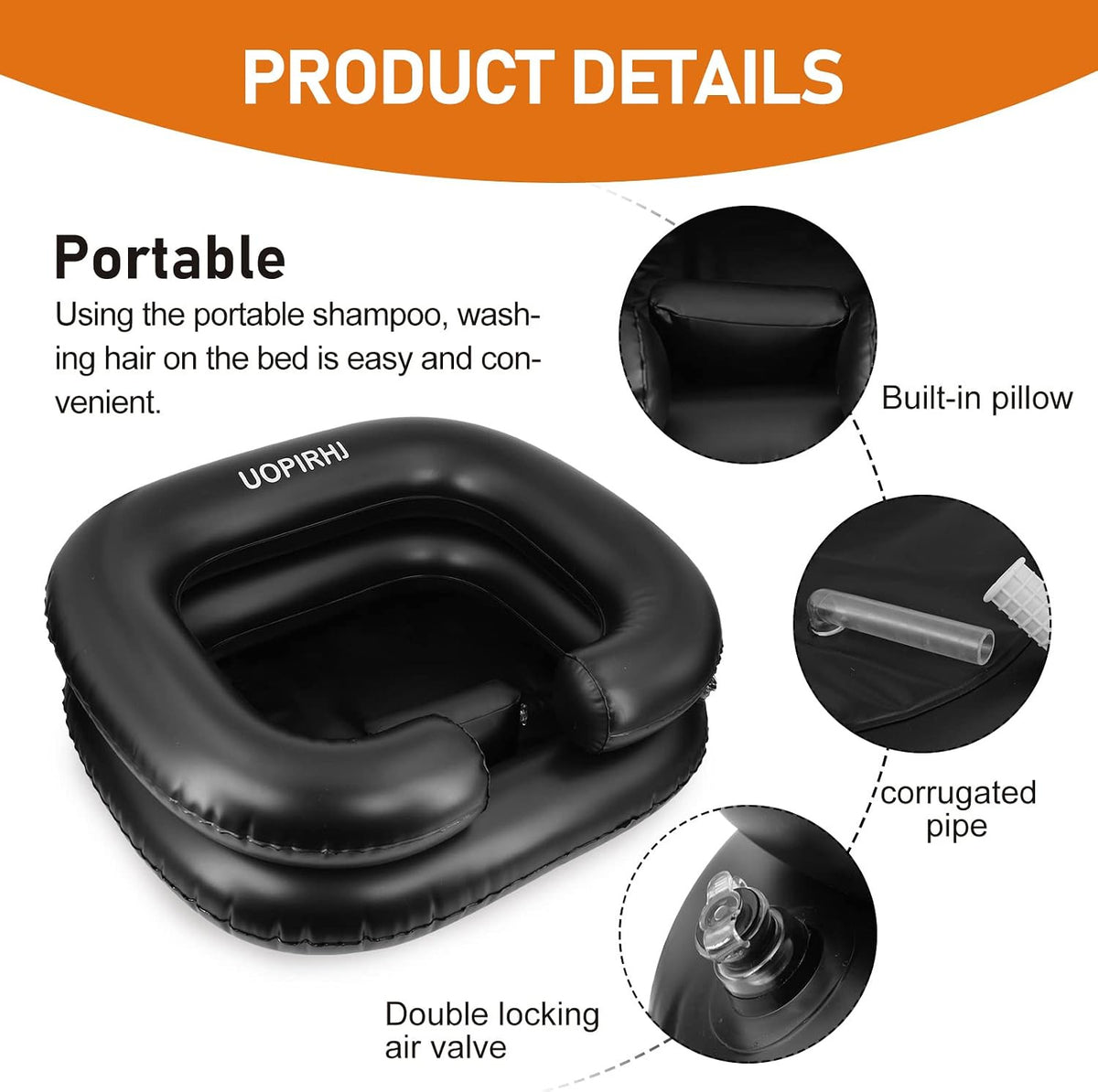 Portable Inflatable Hair Wash Basin for Bedridden Patients - Easy & Comfortable