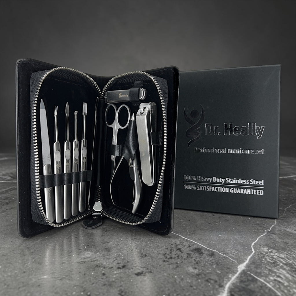 Manicure Pedicure Set 11-Piece Stainless Steel Travel Grooming Kit