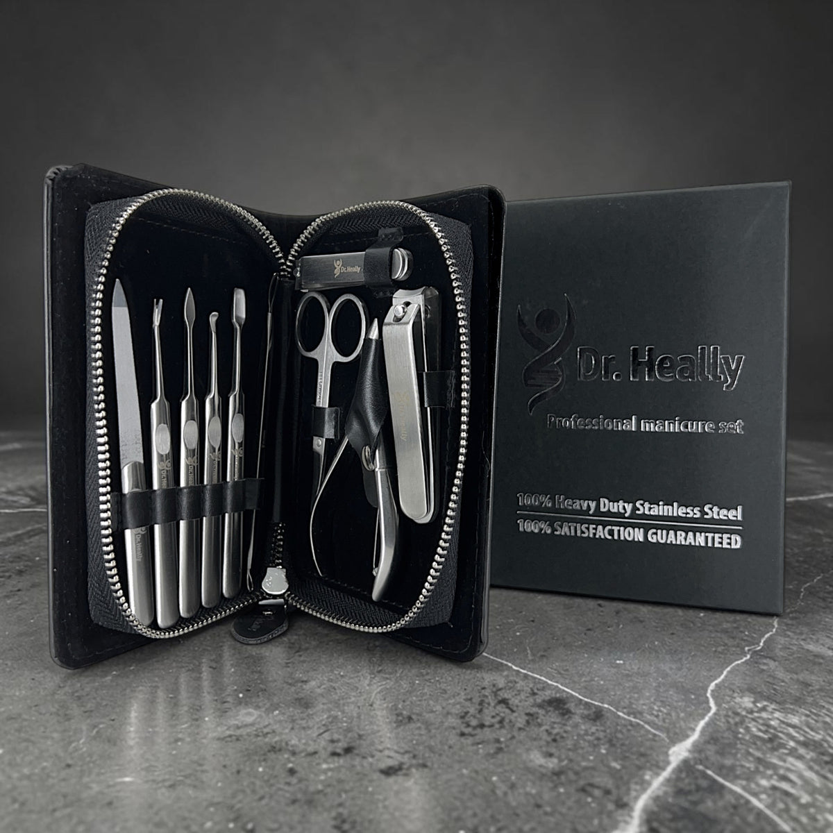 Manicure Pedicure Set 11-Piece Stainless Steel Travel Grooming Kit