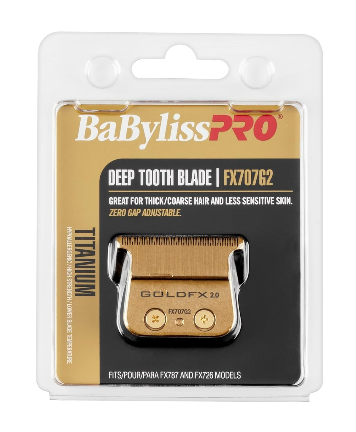 BaBylissPRO Titanium Deep Tooth Blade for FX787 Trimmer - Gold