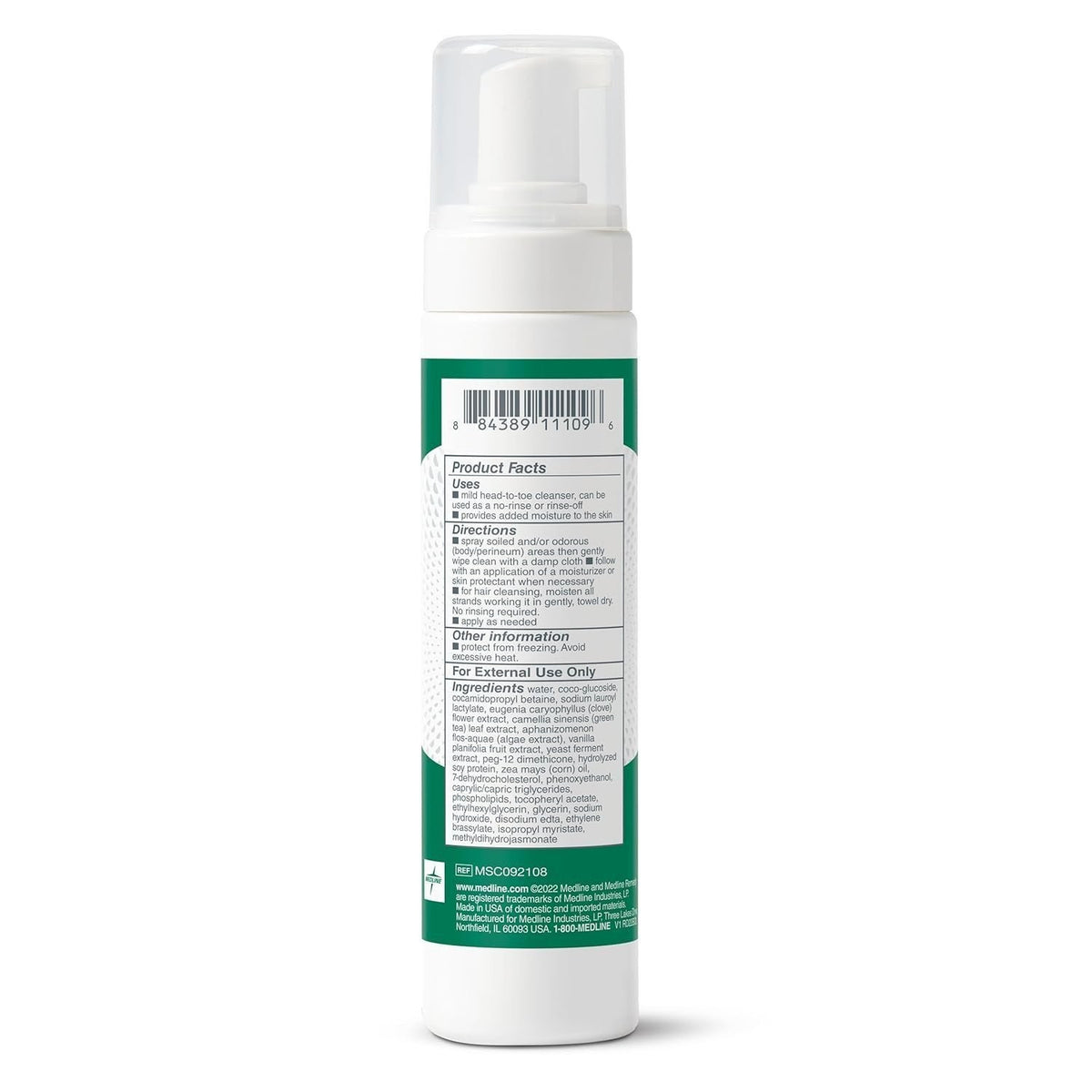 No-Rinse Foam Body and Hair Cleanser - Sensitive Skin, 8 fl oz