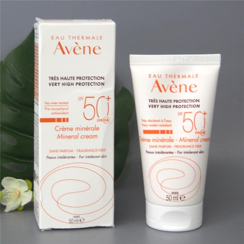 High SPF Mineral Sunscreen Cream SPF50+ Fragrance-Free 50ml for Sensitive Skin