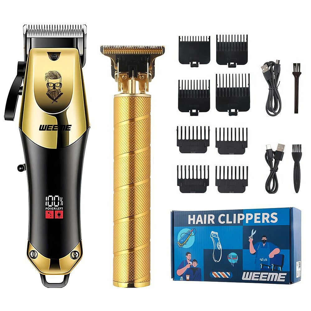 Men's Cordless Hair Clipper Set - Rechargeable Trimmer & Shaver Kit