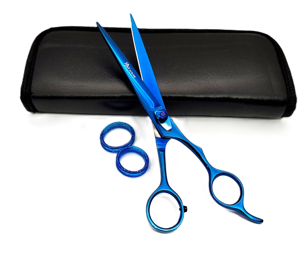 7-Inch Professional German Hair Cutting Scissors Shears - Metallic Blue
