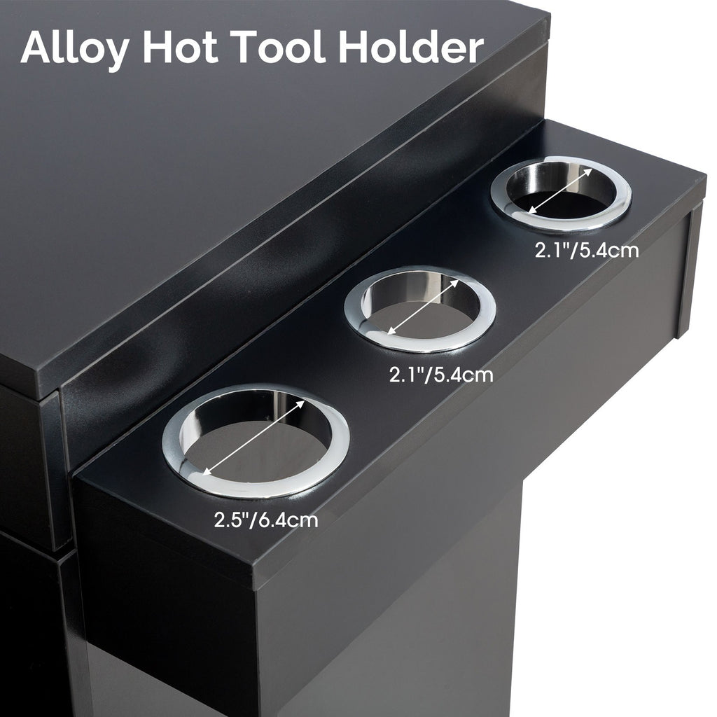 Salon Organizer with Stainless Steel Finish and Tool Holders