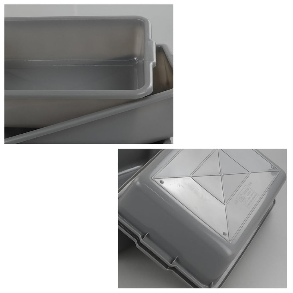 8L Plastic Bus Tubs 4-Pack with Side Handles - Commercial Storage Containers
