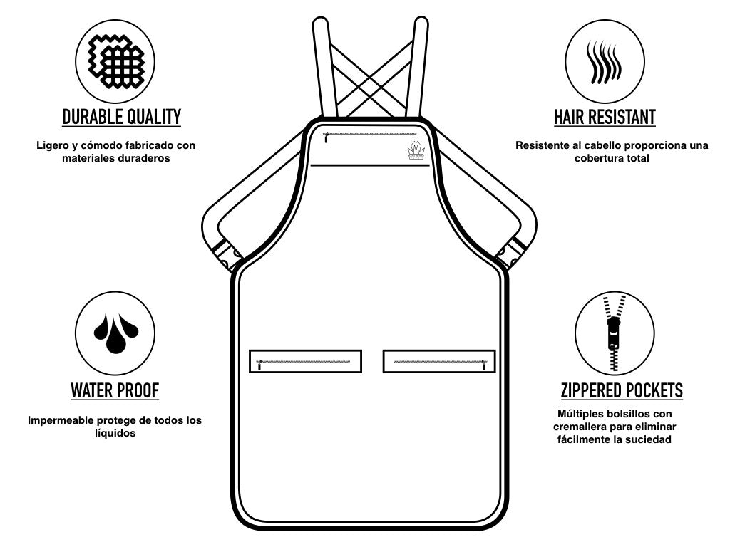 Professional Barber Apron Unisex Salon Protective Clothing with Pockets
