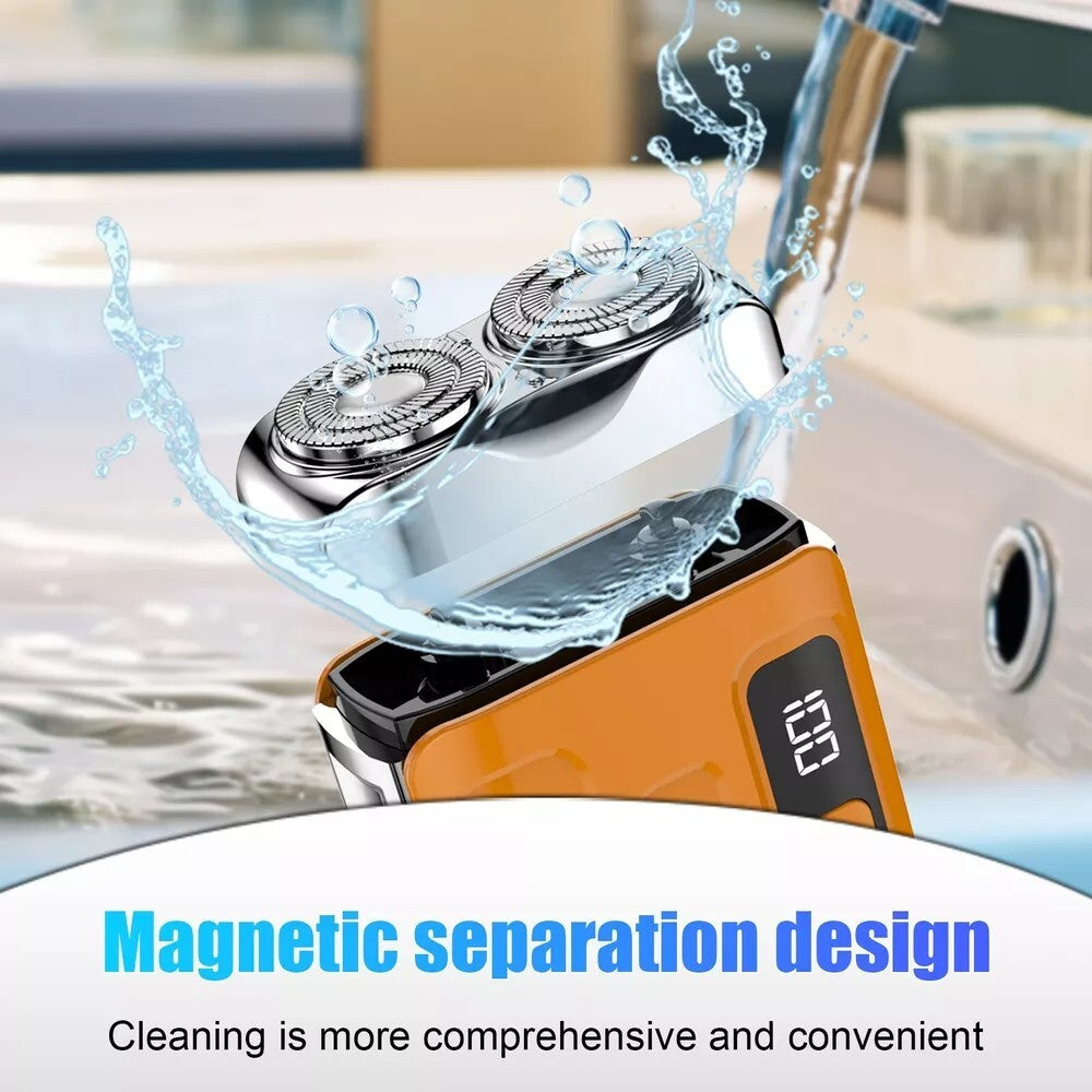 Men's Rechargeable Waterproof Mini Travel Rotary Electric Shaver