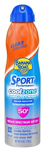 Waterproof Sunscreen Spray SPF 50 - Coolzone 6oz, Water & Sweat Resistant