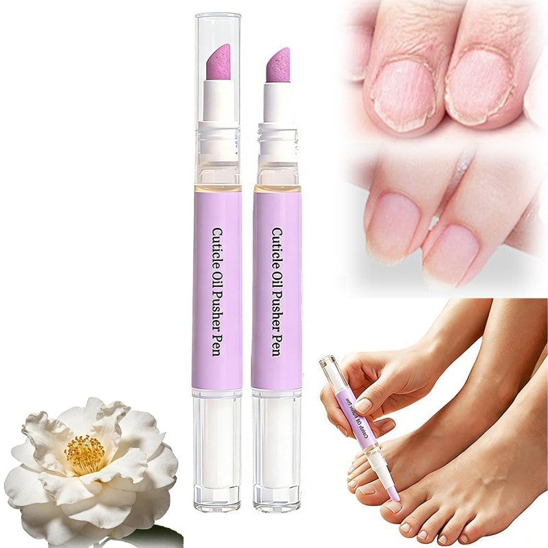3-in-1 Nail Care Pen with Cuticle Oil & Nail Pushers - Hydrating & Strengthening
