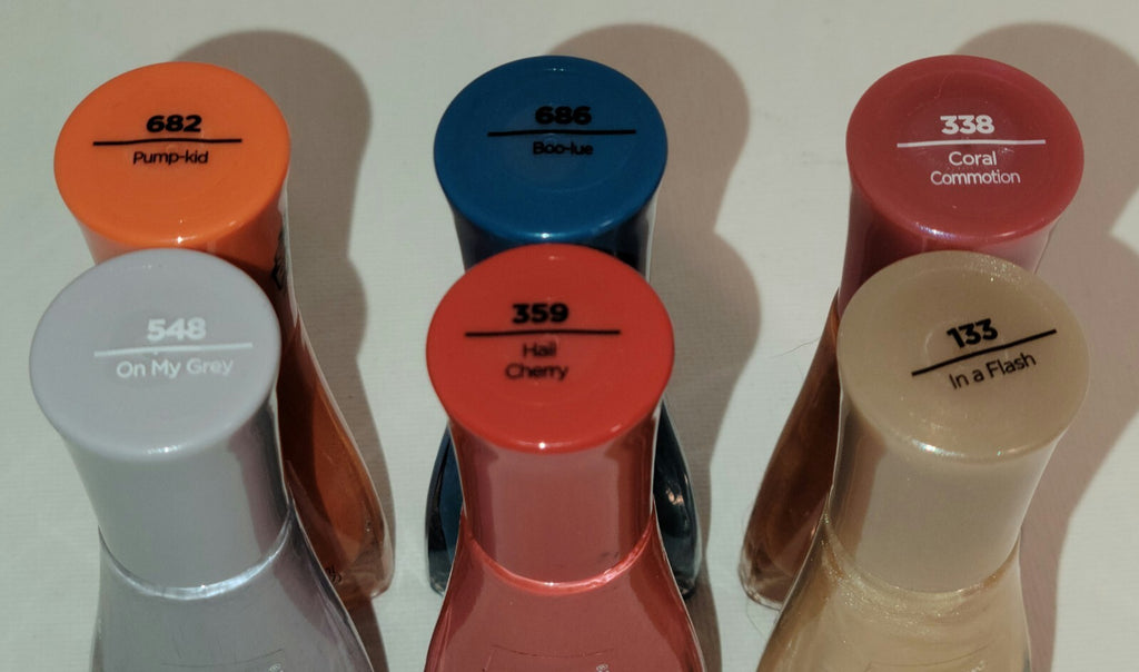 Set of 6 Sally Hansen Insta Dry Nail Polishes - Fast Drying, New