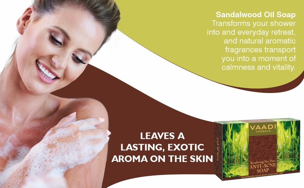 Tea Tree Oil Soap Bars - Antibacterial Acne & Blemish Face & Body Cleansing Set of 6
