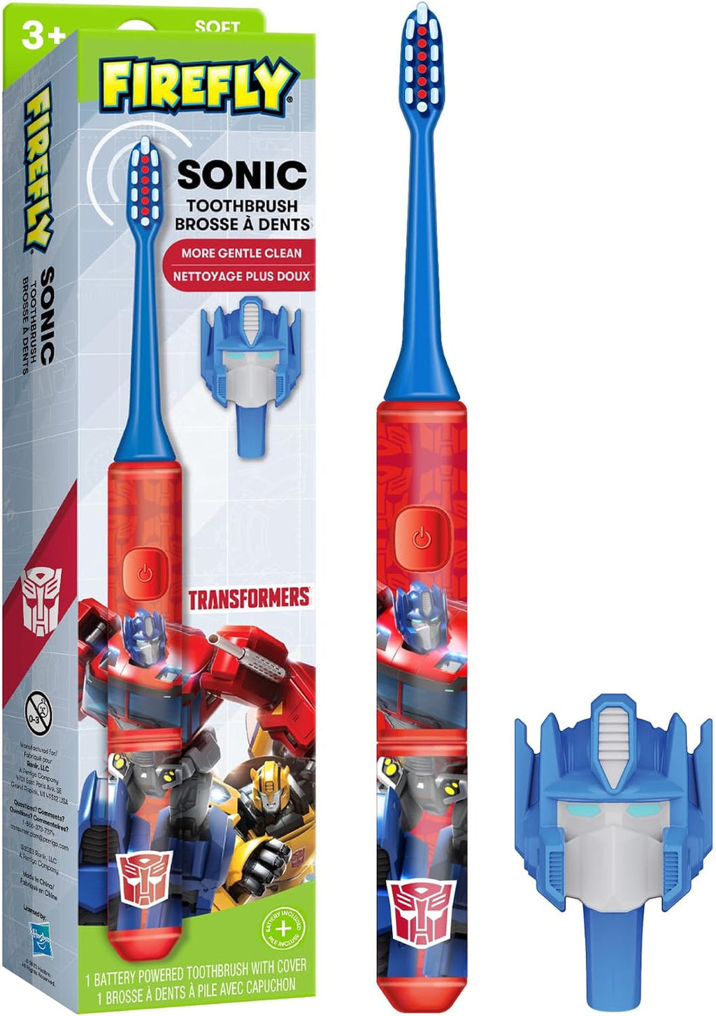 Children's Sonic Toothbrush with Optimus Prime Cover, Soft Bristles - Kid Oral Care