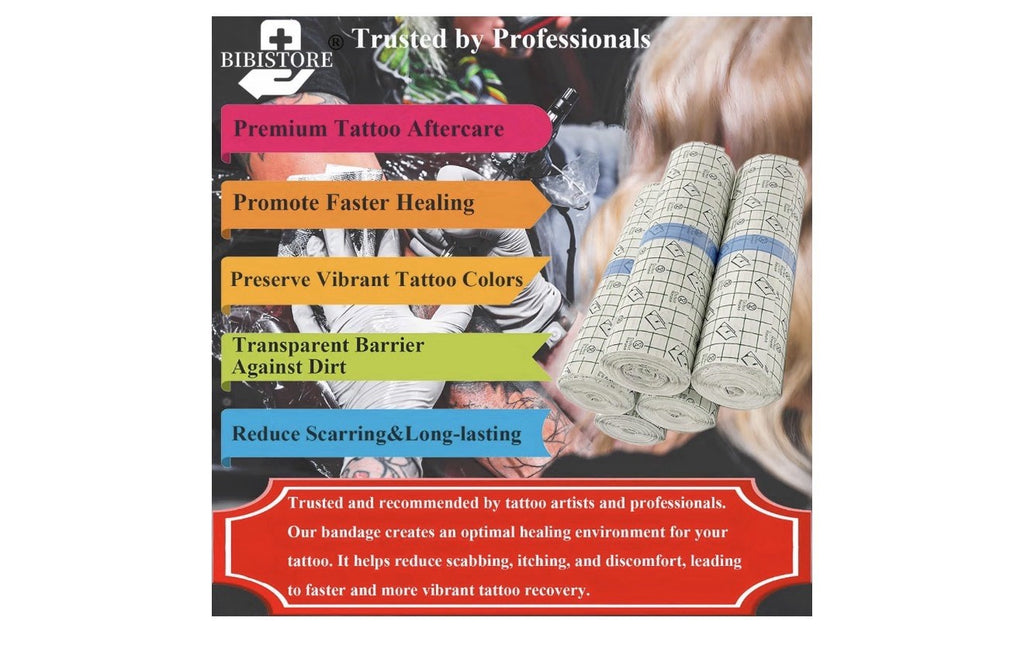 Waterproof Tattoo Aftercare Bandage - Clear 7.87" x 11 Yards