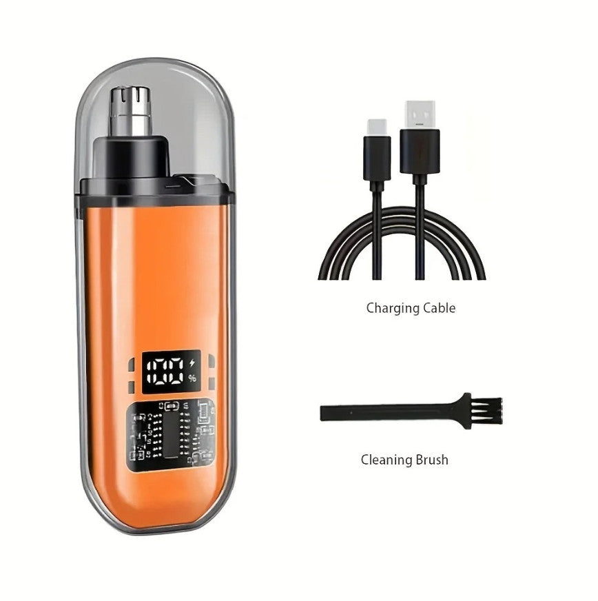 USB Rechargeable Nose & Ear Hair Trimmer - Compact Electric Grooming Tool