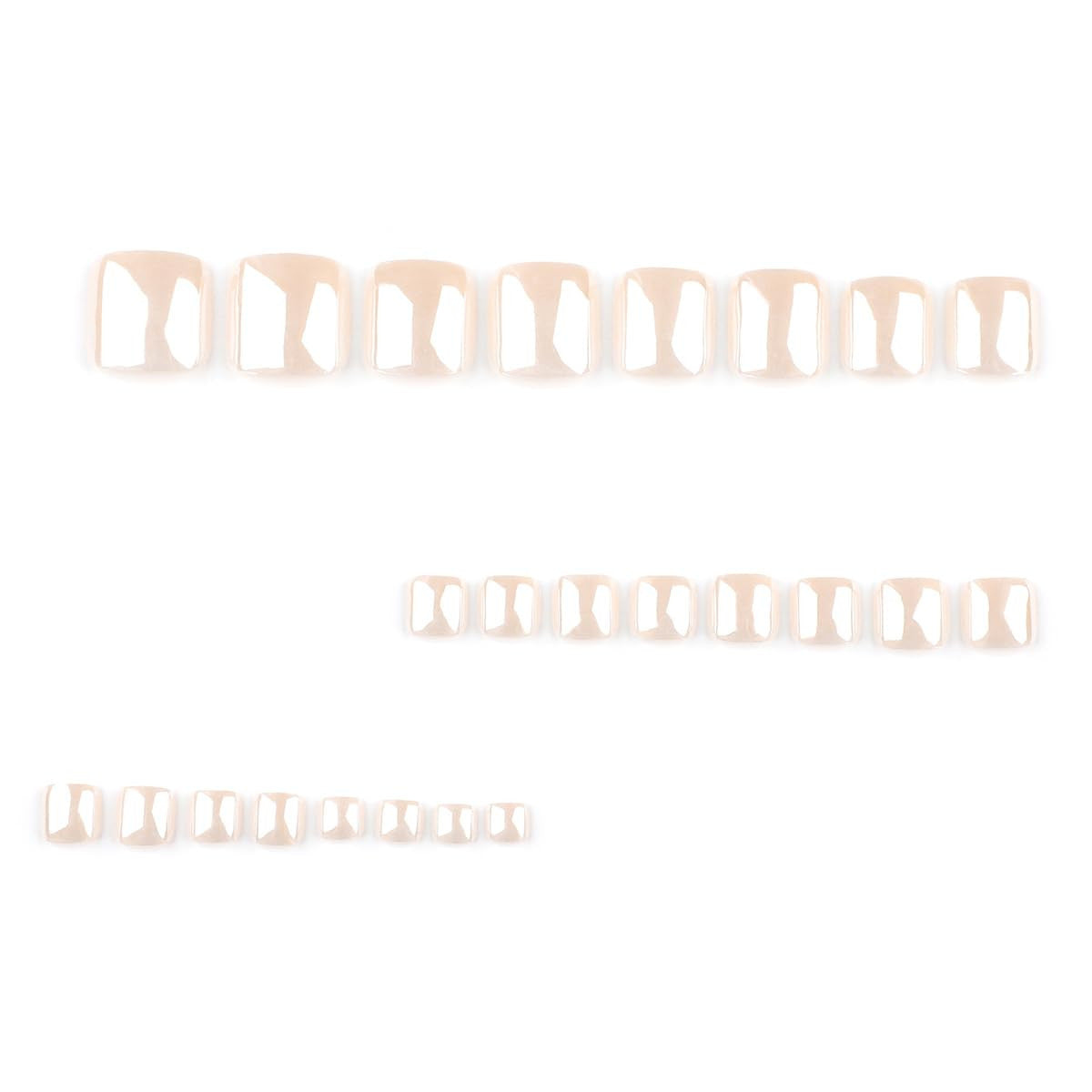 Short Square Press On Toenails - Fake Nail Tips for Manicure & Wedding