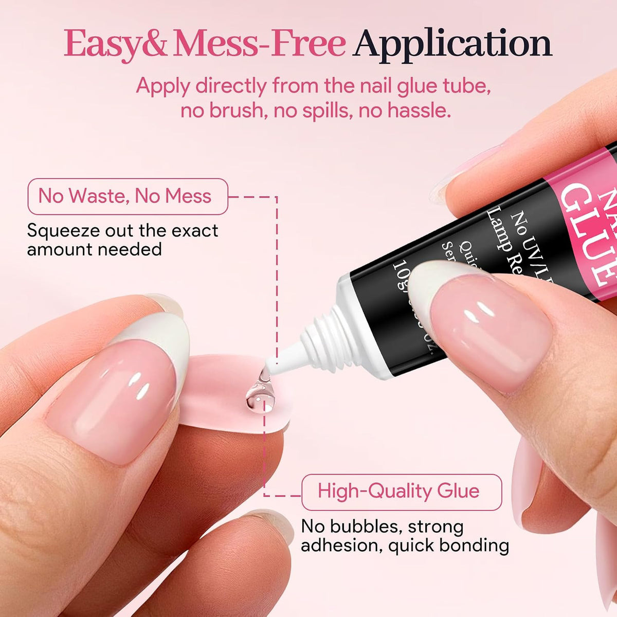 Nail Glue & Remover Pen Set - Semi-Solid Gel, No Lamp Needed, 10g & 6ml