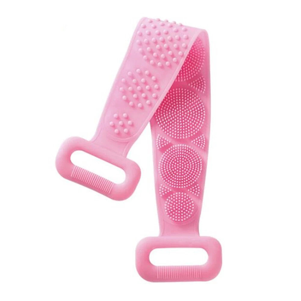 Silicone Back Scrubber Double Sided Bathing Brush for Skin Exfoliation