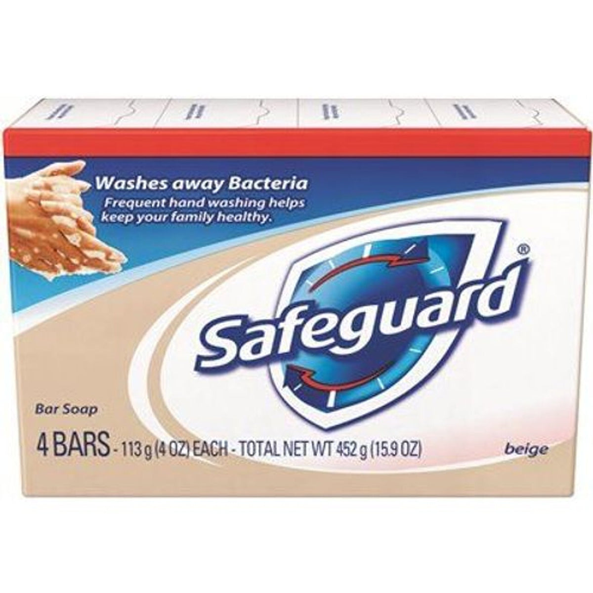 Antibacterial Deodorant Soap Bar - Eliminates 99% of Bacteria, Beige, 4 Count