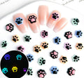 10pcs Glow in Dark Cat Dog Claw Print Nail Art Charms for Manicure & Decor