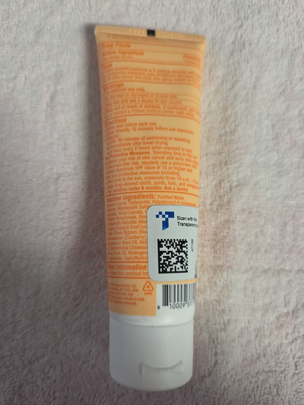 Sensitive Skin Zinc Oxide Sunscreen SPF 50 Fragrance Free for Babies