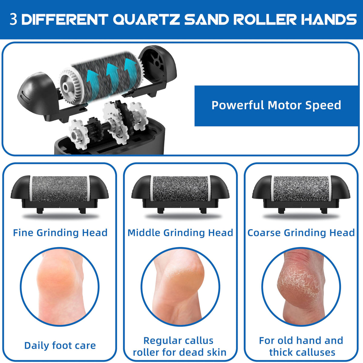 Electric Foot Callus Remover Kit 16-in-1 Rechargeable Pedicure Tool for Dead Skin