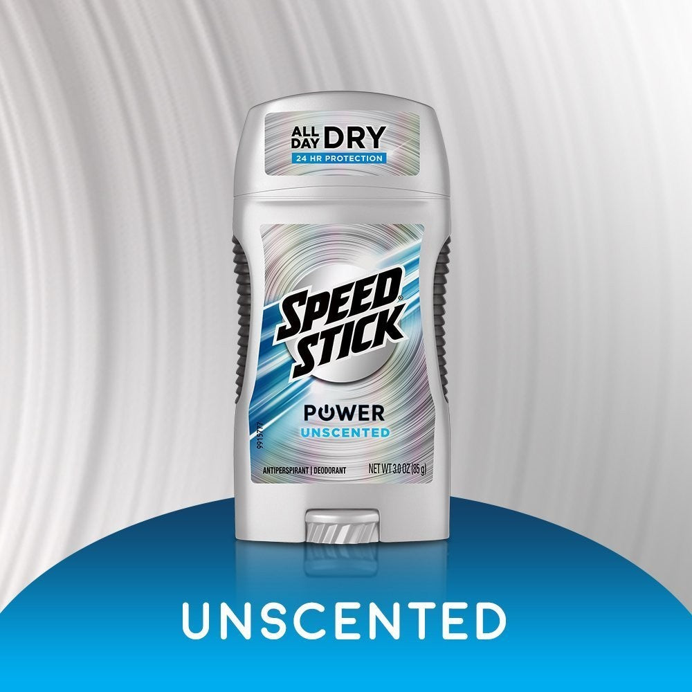 Speed Stick Power Unscented Anti-Perspirant Deodorant 3 Oz - 4 Pack