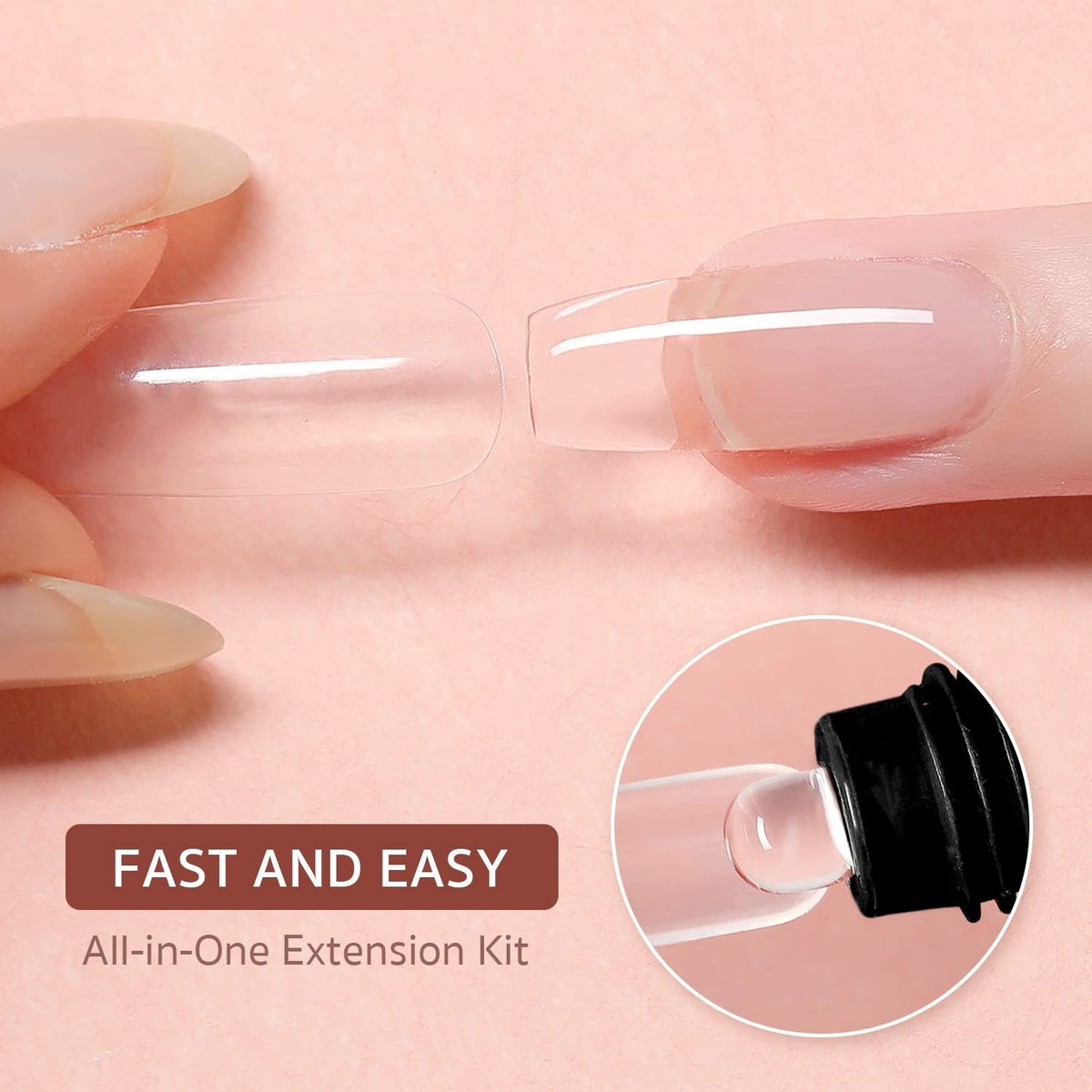 Poly Gel Nail Kit with UV Light - 6 Color Builder Extension Set for Beginners