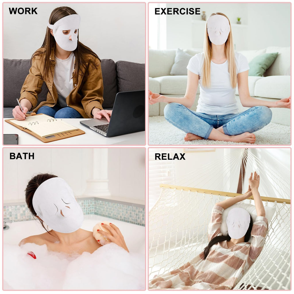 Reusable Face Steaming Towel Set - Hot Cold Compress Spa Towels for Skin Care