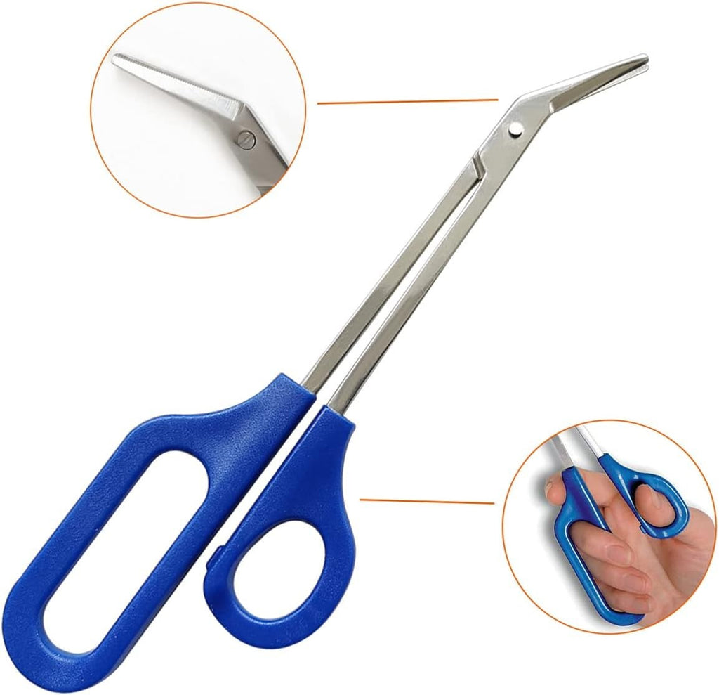 2-Pack Ergonomic Long Handle Toenail Scissors for Seniors & Grooming