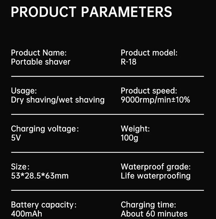Men's Rechargeable Waterproof Mini Travel Rotary Electric Shaver