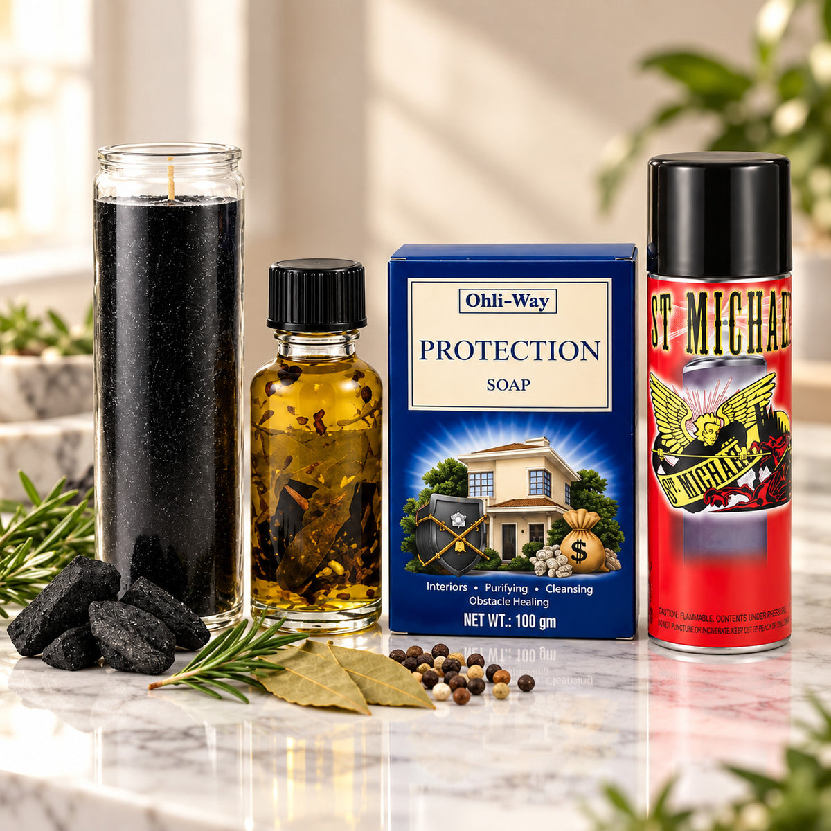 Protection Spiritual Ritual Bundle - Candle, Oil, Soap & St. Michael Spray