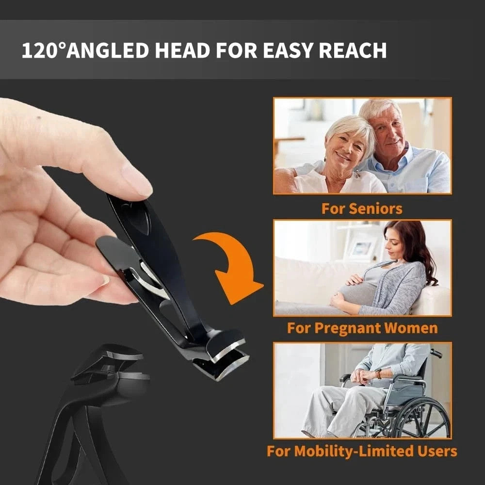 Long Handle Toenail Clippers for Seniors Thick Nails Sharp Angled Head