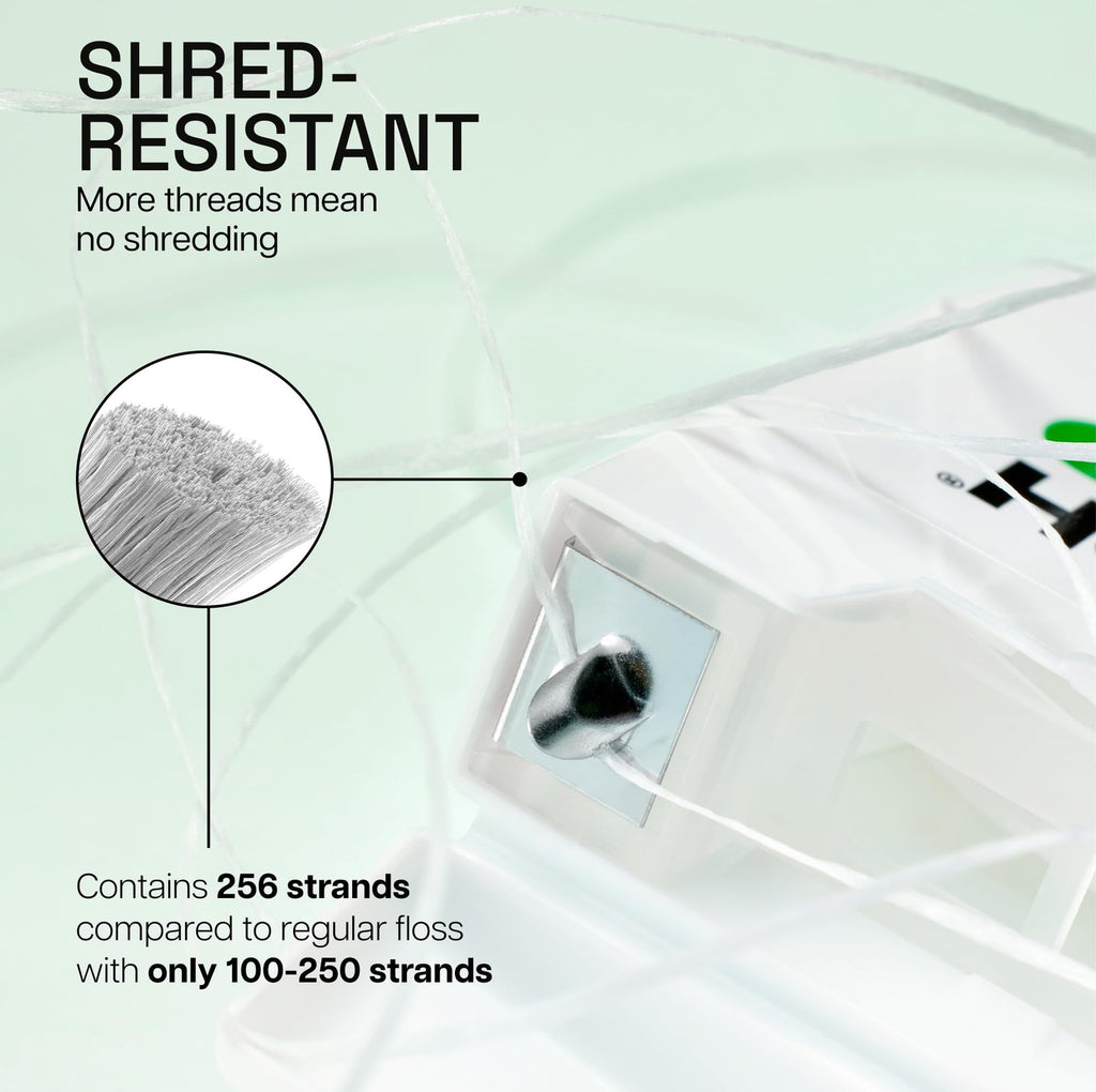 Waxed Mint Dental Floss - Shred Resistant, Plaque Remover, 165 Feet