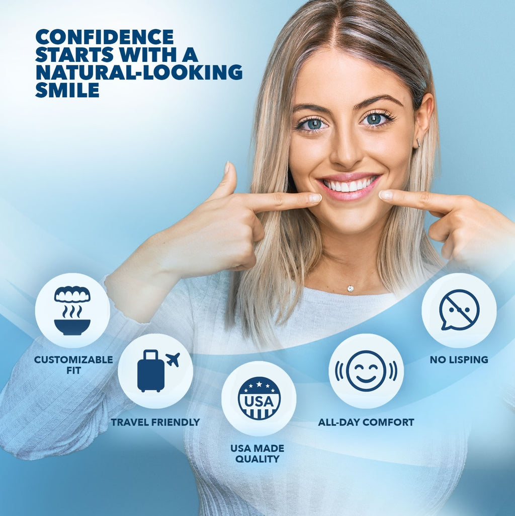 Cosmetic Teeth Cover Kit Large Natural White 2 Pack - DIY Smile Makeover