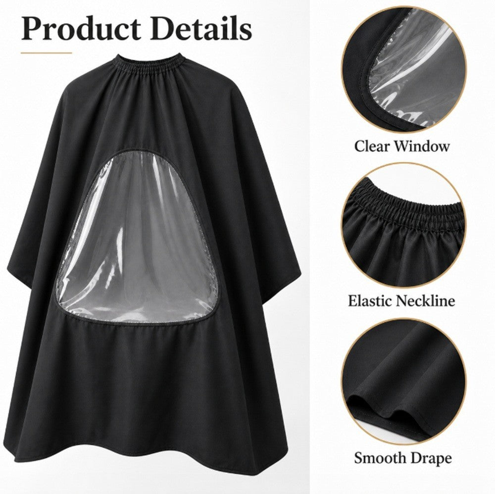 Hair Cutting Cape with Viewing Window for Salon & Barber Use