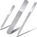 Stainless Steel Diamond Nail File Set - Double-Sided Manicure Tools, Reusable & Washable