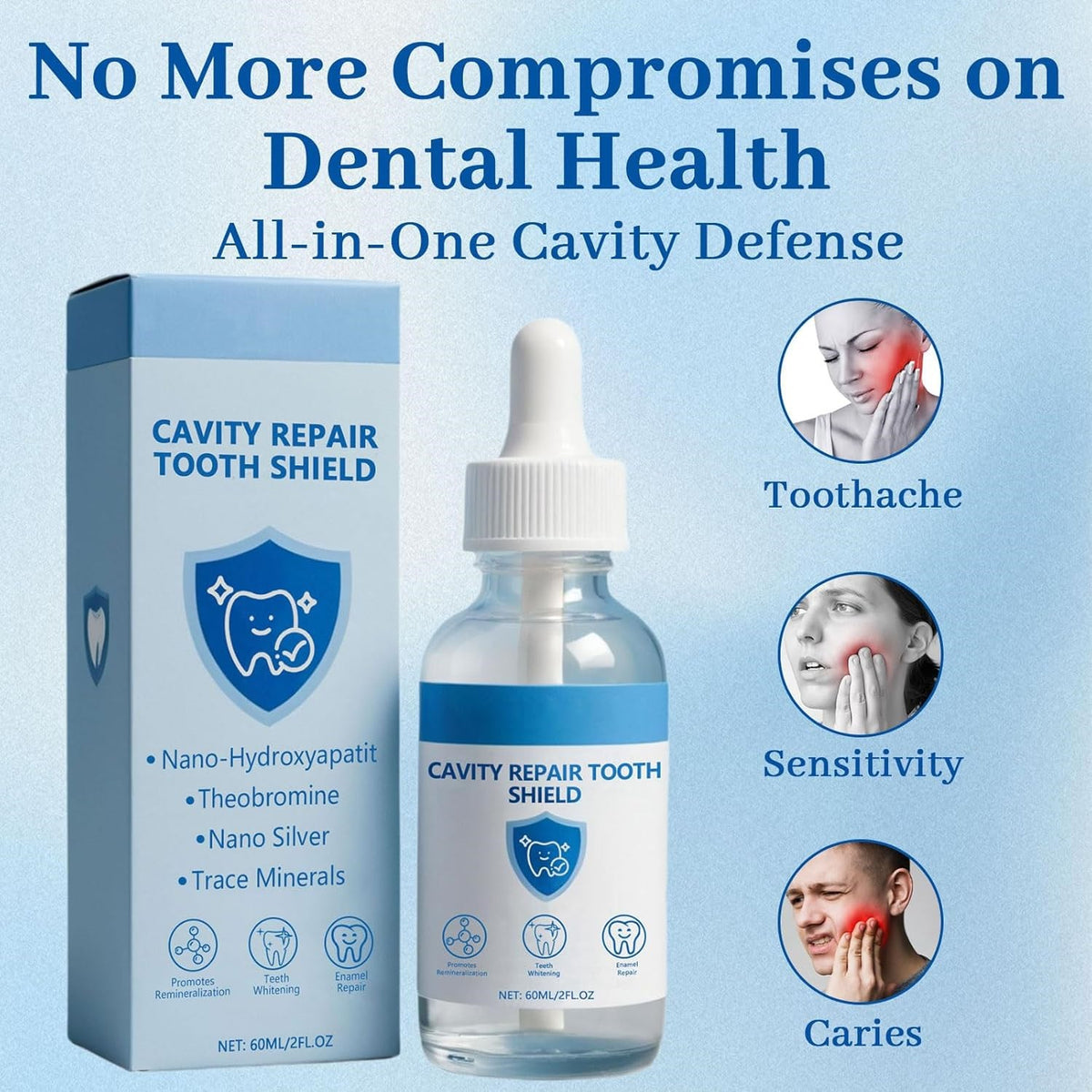 Liquid Nano Hydroxyapatite Tooth Repair Serum for Enamel Remineralization - 1/2 or 2 Pieces