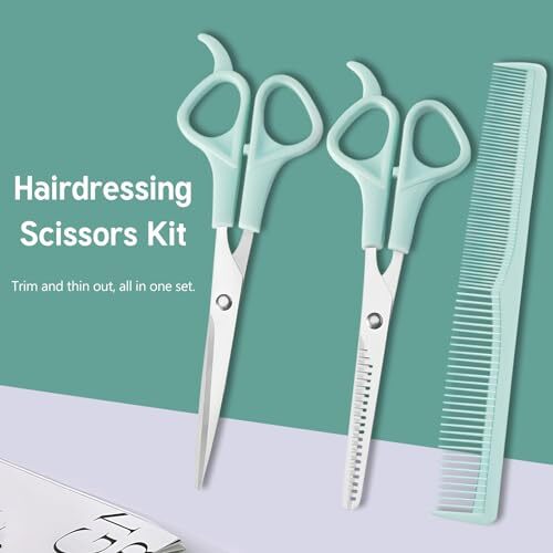 Professional Hair Cutting Scissors & Thinning Shears with Comb - Barbershop Kit