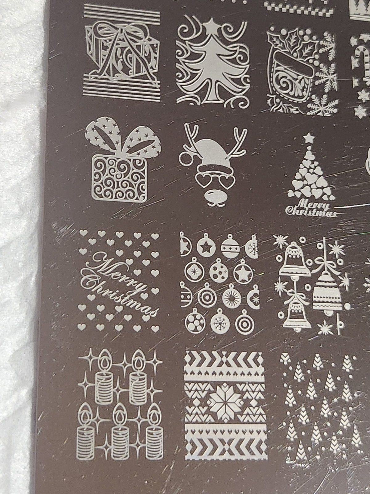 Large Nail Stamping Plate - Miss Xmas Reindeer Holiday Design