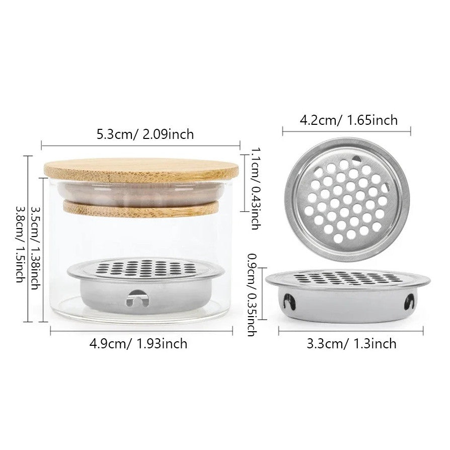 Glass Nail Brush Cleaner Cup with Mesh Filter for Gel, Acrylic, Glitter & Nail Art