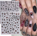 Halloween Nail Art Spider Web Stickers - 2Pcs Self-Adhesive Nail Decorations